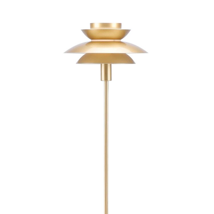 CÓD.9070 CANDEEIRO DE PÉ EM AÇO PINTADO DOURADO Ø30 CM
