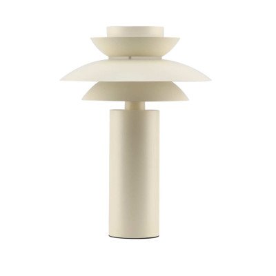 CÓD.9071 CANDEEIRO DE MESA EM AÇO PINTADO BEGE Ø30 CM 2