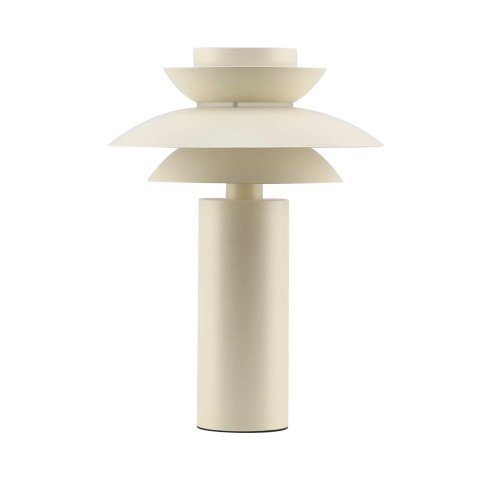 CÓD.9071 CANDEEIRO DE MESA EM AÇO PINTADO BEGE Ø30 CM
