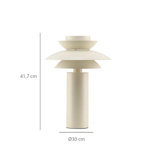 CÓD.9071 CANDEEIRO DE MESA EM AÇO PINTADO BEGE Ø30 CM
