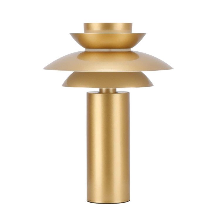 CÓD.9072 CANDEEIRO DE MESA EM AÇO PINTADO DOURADO Ø30 CM