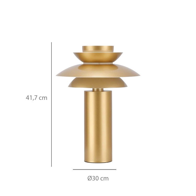 CÓD.9072 CANDEEIRO DE MESA EM AÇO PINTADO DOURADO Ø30 CM