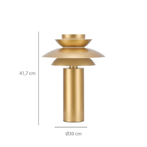 CÓD.9072 LÁMPARA DE MESA ACERO PINTADO DORADO Ø30CM