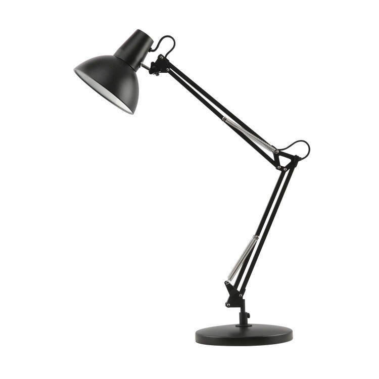 CÓD.9073 MULTIFUNKTIONSLEUCHTE TISCH-WAND-KLEMME AUS SCHWARZ LACKIERTEM STAHL