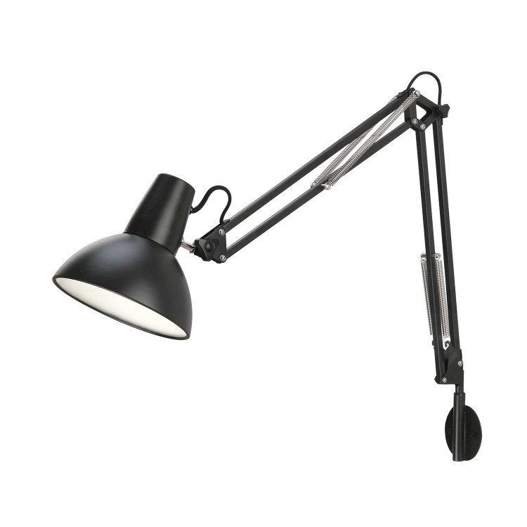CÓD.9073 LAMPADA MULTIFUNZIONE TAVOLO-PARETE-PINZA IN ACCIAIO VERNICIATO NERO
