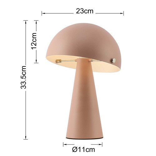 CÓD.9078 LAMPE DE TABLE EN ACIER PEINT ROSE MAT