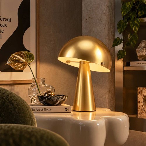 CÓD.9079 LAMPE DE TABLE EN ACIER PEINT DORÉ