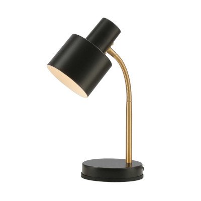CÓD.9080 LAMPADA DA TAVOLO IN ACCIAIO VERNICIATO NERO E DORATO 2