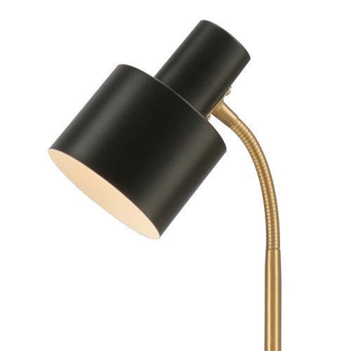 CÓD.9080 CANDEEIRO DE MESA EM AÇO PINTADO PRETO E DOURADO