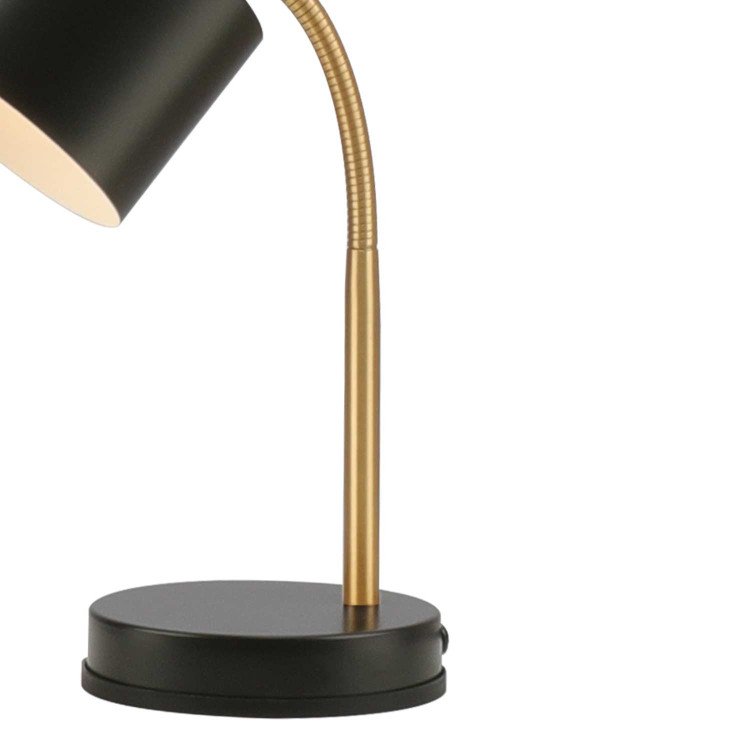 CÓD.9080 LAMPE DE TABLE EN ACIER PEINT NOIR ET DORÉ