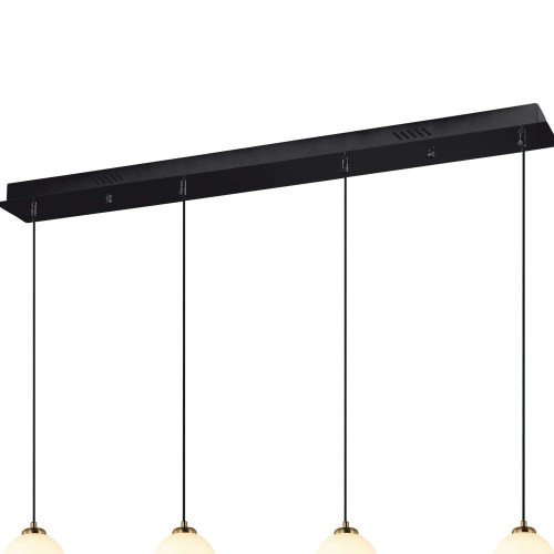 CÓD.3407 LÁMPARA LED ACERO NEGRO, CERÁMICA Y CRISTAL RECTANGULAR 4L