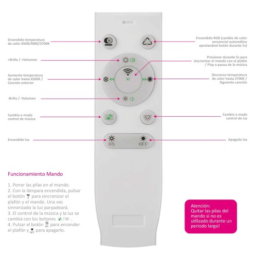 PLAFÓN LED REGULABLE 24W MUSICAL